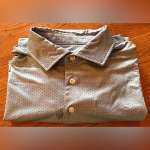 Hammer Back Performance Golf SS Polo, Blue w/Blue Dots, Size L, EUC